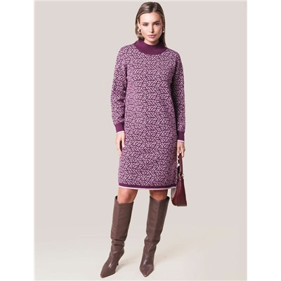 Платье жаккардовой вязки с кашемиром