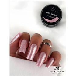 MANITA Гель моделирующий для ногтей с хлопьями юки / Builder Gel Moonlight №05, 15 мл 28228