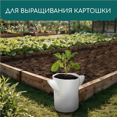 Контейнер с ручками, 18 × 21 см, 4 л, спанбонд, плотность 130 г/м², Greengo