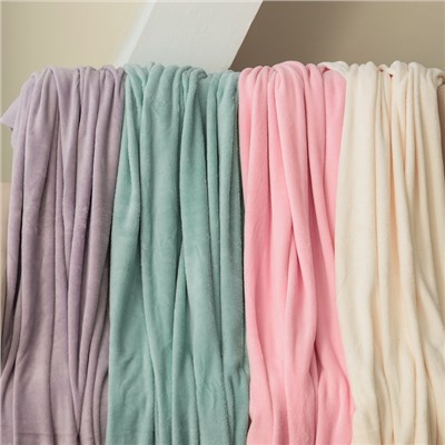 Плед «Этель», 200×220 см,100% п/э, корал-флис, мятный