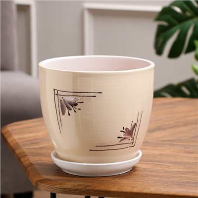 Горшок для цветов «Квартет», 2.5 л, d=19 см, h=18 см, керамический, с поддоном