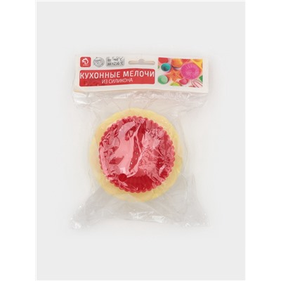 Формы для выпечки кексов Доляна «Риб. Ромашка», силикон, 9×3 см, набор 12 шт., жёлтые, красные