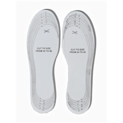 Стельки для обуви, утёпленные, двухслойные, универсальные, р-р RU до 46 (р-р Пр-ля до 46), 29 см, пара, белые