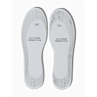 Стельки для обуви, утёпленные, двухслойные, универсальные, р-р RU до 46 (р-р Пр-ля до 46), 29 см, пара, белые