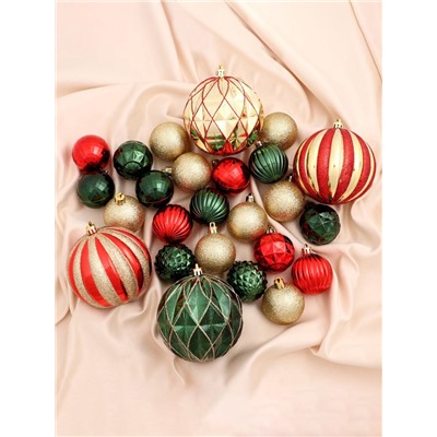 Ёлочные игрушки «Новогодний маскарад», шары новогодние, набор 38 шт., МИКС