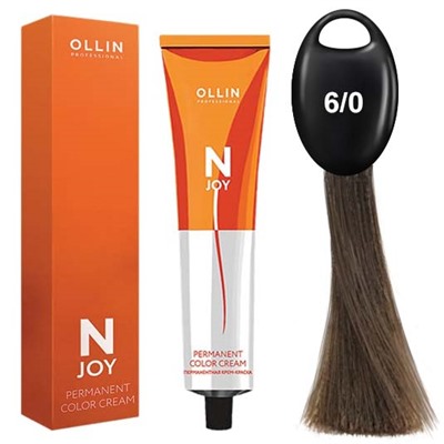 OLLIN N-JOY Пермаментная крем-краска 6/0 темно-русый 100 мл