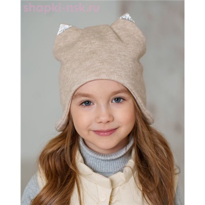 D 5029 Шапка с ушками флис (56-58)