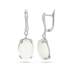 Серьги из серебра лунный камень, МЦВ224