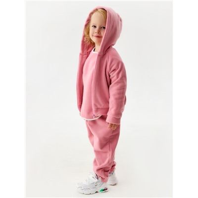 Толстовка флисовая детская MINAKU: Fleece Soft, розовая, рост 110 см