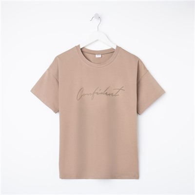 Футболка женская MINAKU Confident, бежевая, размер 42
