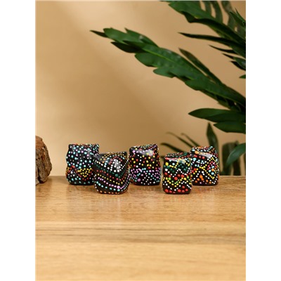 Набор сувенирный «Совушки», 5 шт., 3 см, дерево албезия