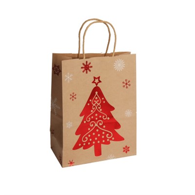 Пакет подарочный 27x21x11 см Новый год / M-025 /уп 12/600/