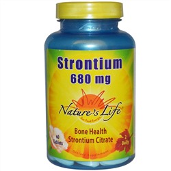Nature's Life, Стронций, 680 мг, 60 таблеток