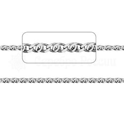 Цепь из серебра Глаз пантеры родированная, 50 см, сечение проволоки 0,4 мм. 925 пробы 106004050р