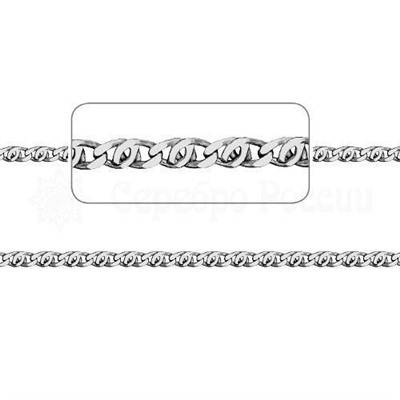 Цепь из серебра Глаз пантеры родированная, 50 см, сечение проволоки 0,4 мм. 925 пробы 106004050р