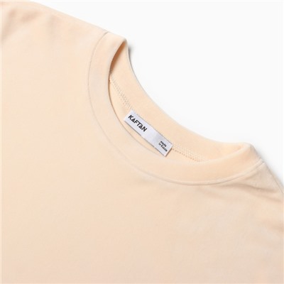 Пижама женская (футболка, шорты) KAFTAN Plushy, размер 48-50, молочная