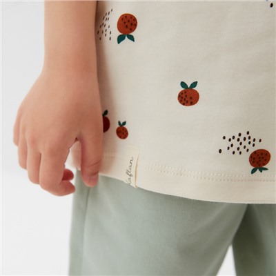Футболка для девочки KAFTAN: Oranges, бежевая, размер 36, рост 134-140 см