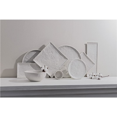 Блюдо для подачи Magistro Slate, d=16.1 см, фарфор, белое