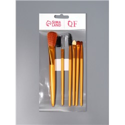 Набор кистей для макияжа, 6 предметов, цвет золотистый