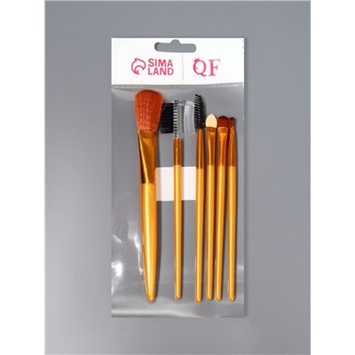 Набор кистей для макияжа, 6 предметов, цвет золотистый