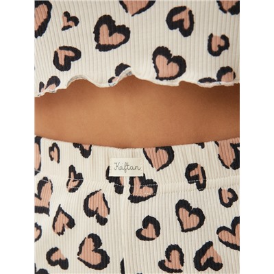 Пижама женская (лонгслив, шорты) KAFTAN Leo love, размер 52-54