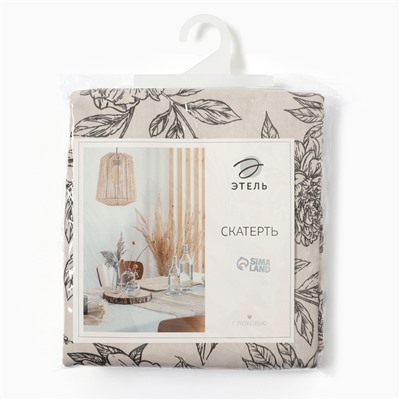 Скатерть «Этель» Black flowers, 149×180 см, 100% хлопок, саржа 190 г/м²