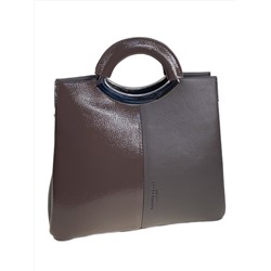 Женская сумка из искусственной кожи, цвет серо коричневый