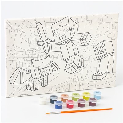 Картина по номерам для детей на холсте с подрамником «Город будущего», 20×30 см