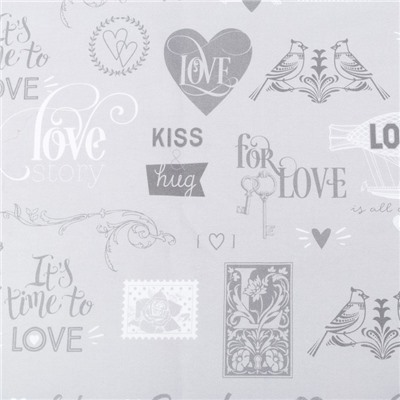 Скатерть «Этель» Love, 180×147 см, 100% хлопок, саржа 190 г/м²