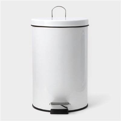 УЦЕНКА Ведро мусорное с педалью, 12 л, нерж. сталь, цвет белый