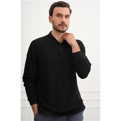 Мужской базовый лонгслив-поло Happyfox