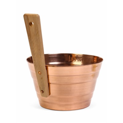 Набор для бани и сауны «Каменка», из двух предметов: ушат, 5 л, медь, деревянная ручка и черпак, 200 мл, медь, деревянная ручка