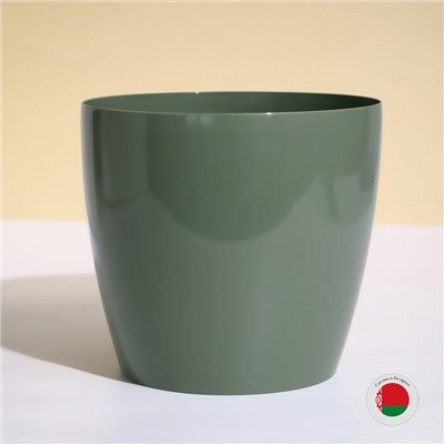 Кашпо для цветов, d=21 см, 5.2 л, пластик, зелёное, шалфей