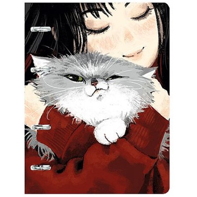 Тетрадь со сменным блоком 100л клетка на 4 кольцах "Обнимашки" ТКФ1005508 Listoff