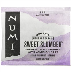 Numi Tea, Organic Herbal Teasan, Sweet Slumber, Caffeine Free, 16 Tea Bags, 1.24 oz (35.2 g)