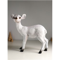 Фигура полистоун «Оленёнок» с глиттером, 40×38.5 см, белый