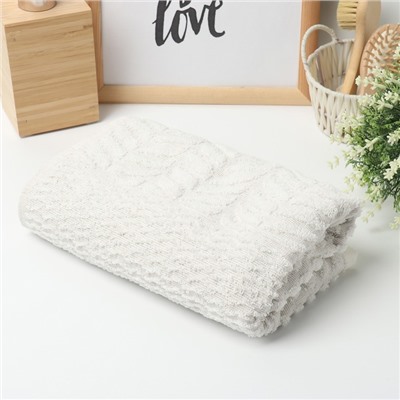 Полотенце махровое «Этель. Узор», 50×90 см, молочное