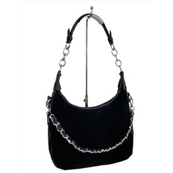 Женская сумка из искусственной кожи и натуральной замши, цвет черный