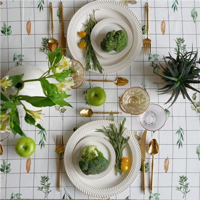 Скатерть «Этель» Flora 149×110 см, 100% хлопок, саржа 190 г/м²