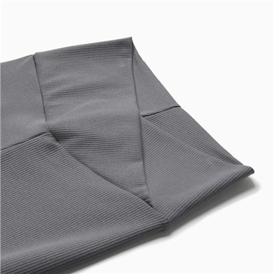 Легинсы спортивные с фактурной резинкой женские MINAKU, графит, размер 42