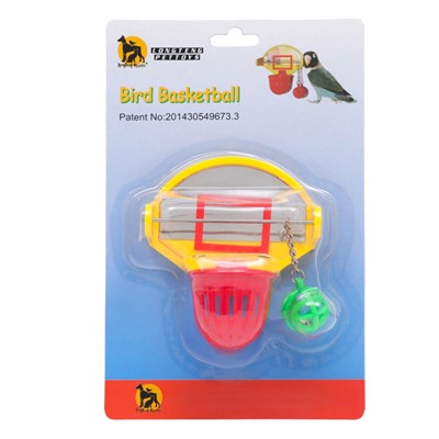 Игрушка для птиц «Баскетбольное кольцо», 9.5×11×6 см (мяч 2.5 см, корзина 4.6 см)