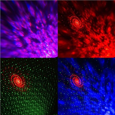 УЦЕНКА Световой прибор «Вселенная», d=11 см, Bluetooth, MicroUSB, 5 В, лазер, динамик, пульт ДУ, свечение мульти