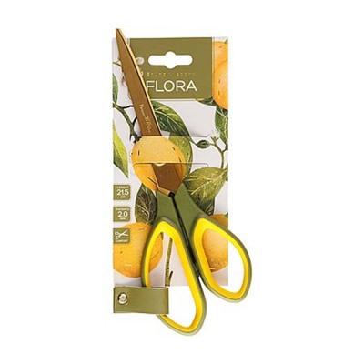 Ножницы 215 мм "ФЛОРА. РАЙСКИЕ ЛИМОНЫ/FLORA.PARADISE.LEMONS" с золотыми лезвиями 60-0083 Bruno Visconti