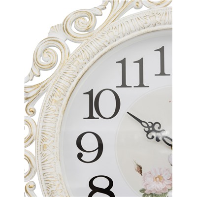 Часы настенные интерьерные «Хостон», бесшумные, плавный ход, d=40.5 см, циферблат d=26 см, белые, от батарейки 1×АА