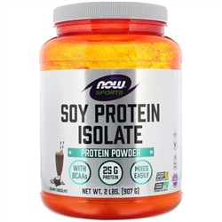 Now Foods, Sports, изолят соевого белка, кремовый шоколад, 907 г (2 фунта)