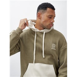 Спортивный костюм мужской демисезонный на флисе цвета хаки 325Kh
