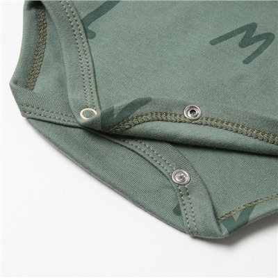 Боди с длинным рукавом «Крошка Я» NY, рост 86-92 см, хаки