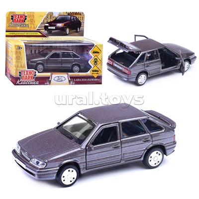 Машина металл LADA -2114 "Samara" 12 см. (двер, баг, баклажан) инерц., в коробке