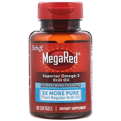 Schiff, MegaRed, Superior Omega-3 Krill Oil, 500 mg, 80 Softgels