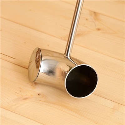 Ковш - черпак для бани и сауны «Рожок», нержавеющая сталь, 150 мл, деревянная ручка